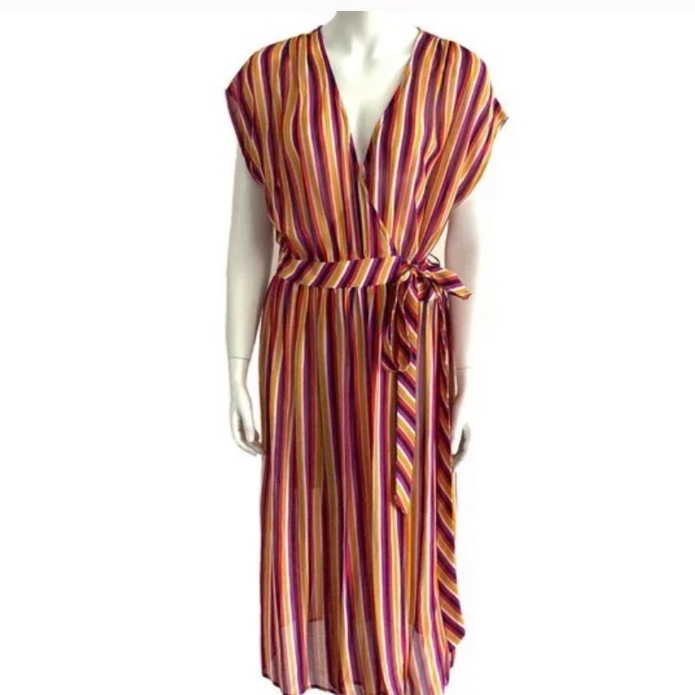 TRINA TURK Striped California Dreaming Chiapas Wrap Dress - Picture 3 of 6